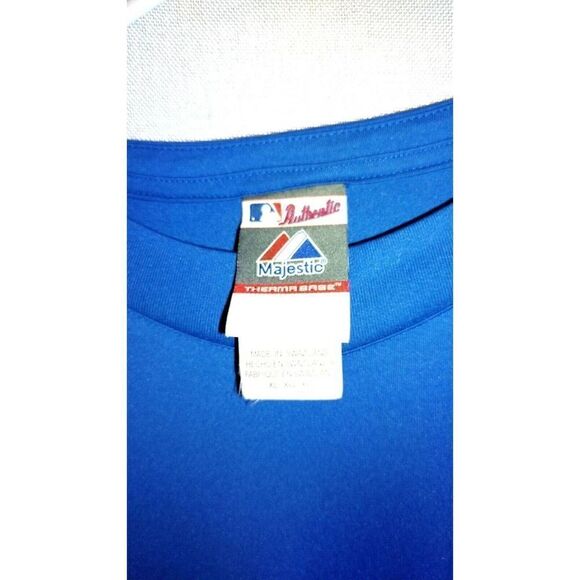 Majestic Jersey Blue with Gray Sleeves Men's XL Has zip pocket on right side - Picture 2 of 8